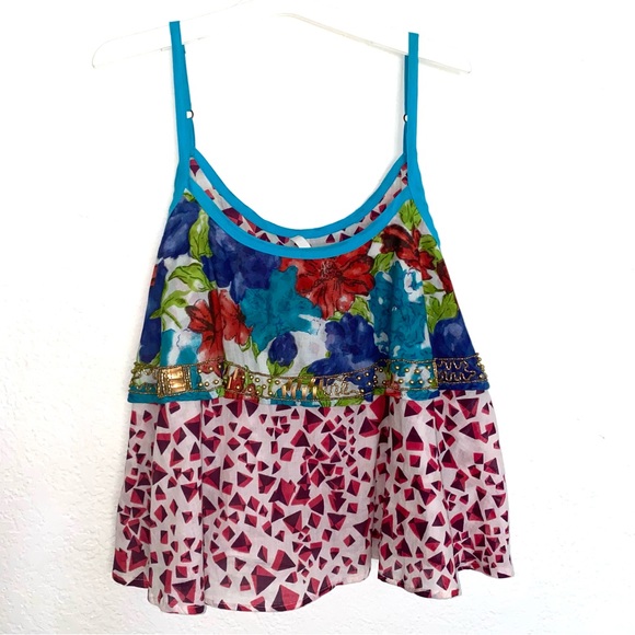 Embroidered Floral Cami Top - Multicolor - Picture 1 of 2